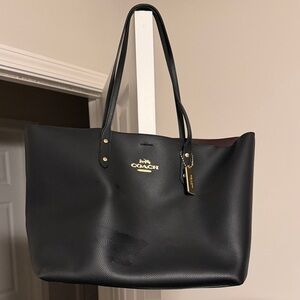 Coach Black Pebbled Leather Tote